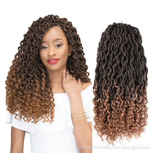 Julianna 18 Inch 24 Roots Crochet Goddess Faux Locs Curly Ends'With Kanekalon Synthetic Braid Hair